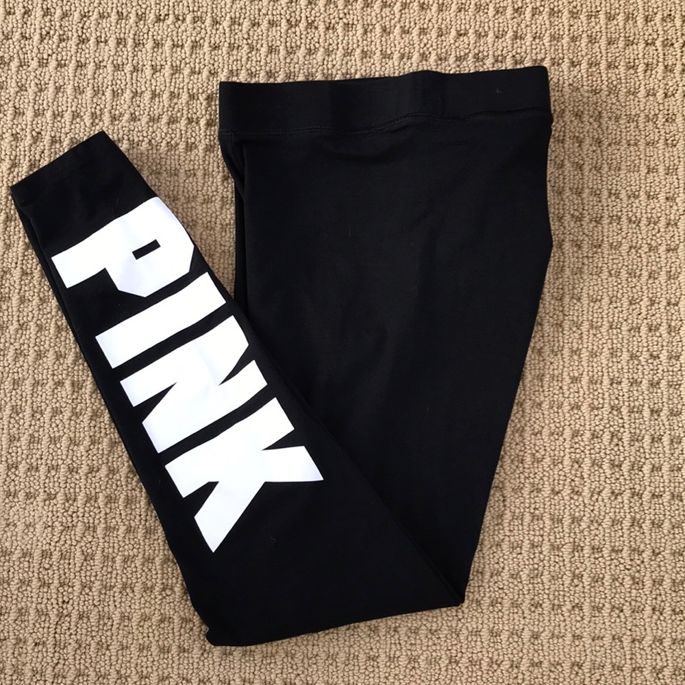 Pink Cotton Legging, Black, Small